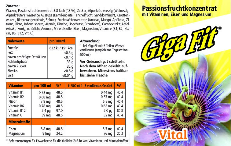Zutatenliste - Nährwert Zutatenliste - Nährwert